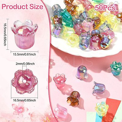 50Pcs UV Plating Opaque Acrylic Beads MACR-CJ0002-22-1