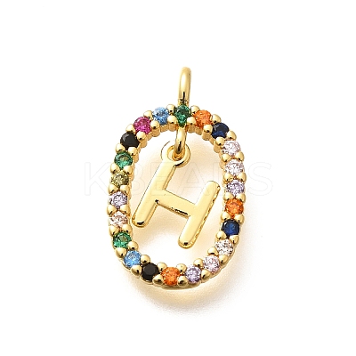 Brass Micro Pave Cubic Zirconia Pendants ZIRC-P123-01G-H02-1