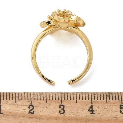 Brass Micro Pave Clear Cubic Zirconia Finger Rings RJEW-C120-29A-G-1