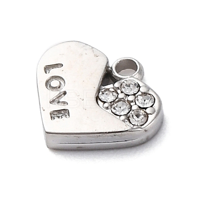 304 Stainless Steel Rhinestone Pendants STAS-S163-36P-1