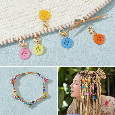 Flat Round Button Stitch Markers HJEW-AB00270-1