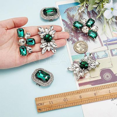 6Pcs 3 Styles Alloy Glass Rhinestone Shoe Decoration FIND-AR0005-06-1