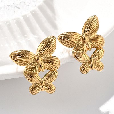304 Stainless Steel Studs Earrings for Women LS-EJEW-K306-24G-1