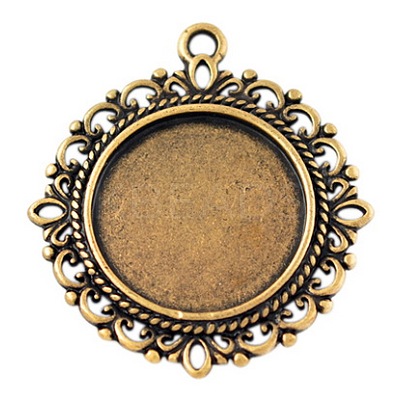 Zinc Alloy Pendant Settings for Cabochon & Rhinestone X-PALLOY-A15290-AG-LF-1
