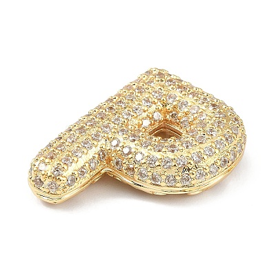 Rack Plating Brass Micro Pave Cubic Zirconia Pendants KK-Q790-01P-G-1