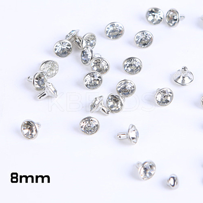 Brass Rhinestone Rivets KK-WH0035-13D-1