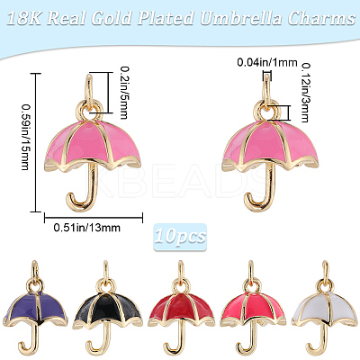10Pcs Real 18K Gold Plated Brass Charms KK-BBC0014-86-1