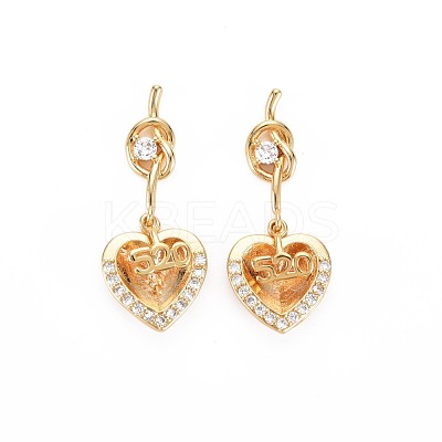 Rack Plating Brass Micro Pave Clear Cubic Zirconia Pendants KK-S360-179-1
