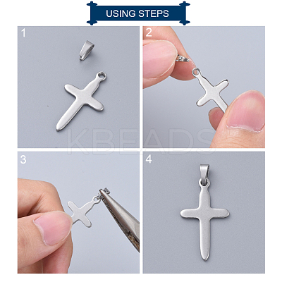 Tarnish Resistant 201 Stainless Steel Snap on Bails STAS-K146-067-3x7mm-1