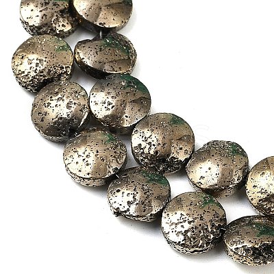 Electroplated Natural Lava Rock Beads Strands G-K388-01I-1