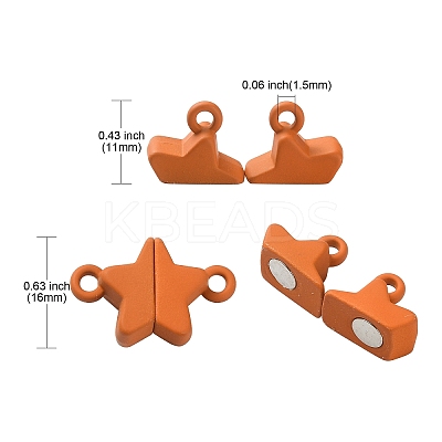14 Sets 7 Colors Star Alloy Magnetic Clasps PALLOY-CJ0002-29-1