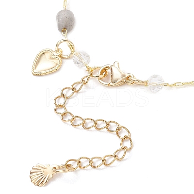 Natural Labradorite Link Bracelets for Women BJEW-JB12116-03-1