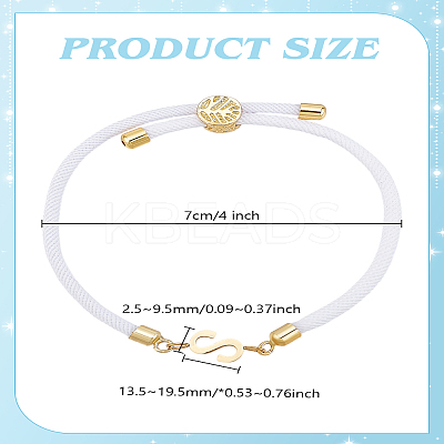 1pc Adjustable Nylon Cord Slider Bracelets for Women BJEW-LP0001-33S-G-1