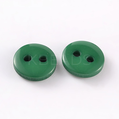 2-Hole Flat Round Resin Sewing Buttons for Costume Design BUTT-E119-18L-14-1