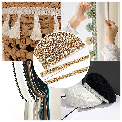 Braided Polyester Lace Trim OCOR-WH0079-23A-1