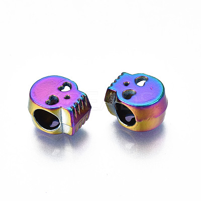Rack Plating Rainbow Color Alloy European Beads PALLOY-S180-348-1