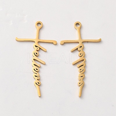 Ion Plating(IP) 304 Stainless Steel Pendants STAS-H212-07G-1
