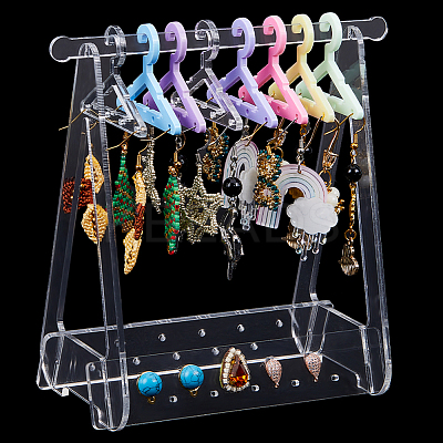 1 Set Coat Hanger Removable Acrylic Earring Displays EDIS-CP0001-10-1