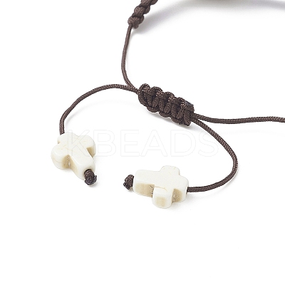 3Pcs 3 Color Dyed Synthetic Turquoise Turtle Braided Bead Bracelets Set for Kids BJEW-JB09407-1