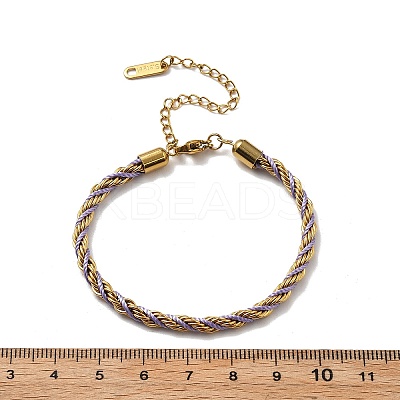 Twisted Nylon Cord Bracelets for Women BJEW-V007-01G-03-1