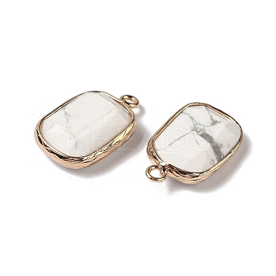 Natural Howlite Faceted Pendants G-Q169-06G-01-1
