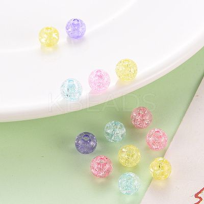 Transparent Crackle Acrylic Beads X-MACR-S370-G8mm-1