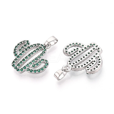 Brass Micro Pave Cubic Zirconia Pendants KK-N257-71P-1