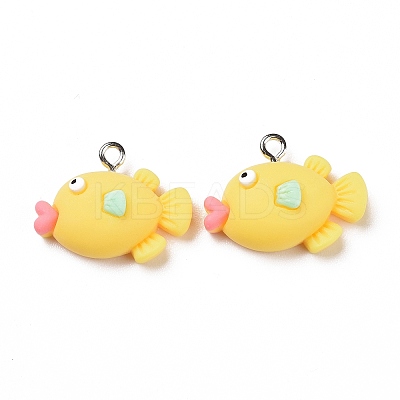 Opaque Resin Pendants LS-RESI-G028-21P-1