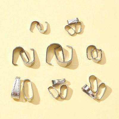 220Pcs 8 Style 304 Stainless Steel Snap on Bails STAS-FS0001-26-1