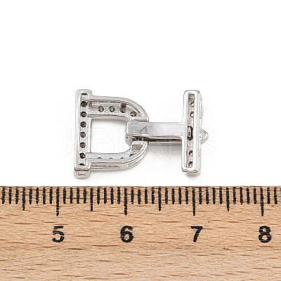 Brass Micro Pave Clear Cubic Zirconia Fold Over Clasps KK-C075-40P-1