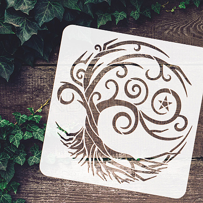 PET Hollow Out Drawing Painting Stencils DIY-WH0391-0376-1
