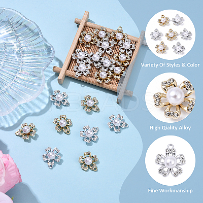 20Pcs 2 Colors Alloy Crystal Rhinestone Pendants FIND-YW0008-20-1