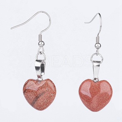 Natural & Synthetic Mixed Gemstone Dangle Earrings EJEW-JE02730-1