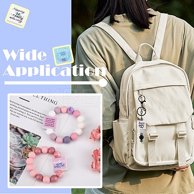 25Pcs 25 Styles Square with Word Food Grade Eco-Friendly Silicone Focal Beads SIL-SZ0002-69-1