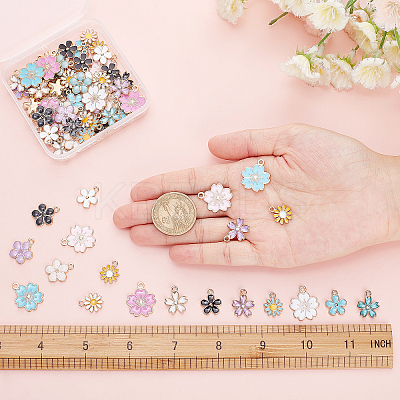 80Pcs 20 Style Light Gold Alloy Enamel Charms & Pendants ENAM-SC0002-73-1