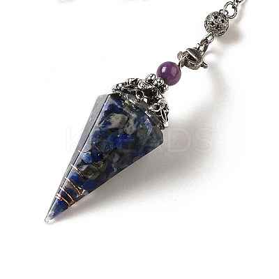 Natural Lapis Lazuli Dowsing Pendulum Big Pendants G-H285-02P-05-1