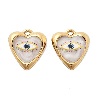 IP Plating(IP) 304 Stainless Steel Enamel Pendants STAS-A103-01G-04-1