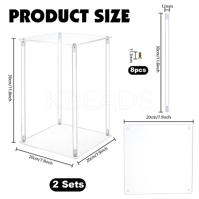 Transparent Acrylic Flower Holders Stands AJEW-WH0794-79-1