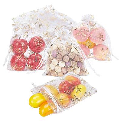 ChristmasSsnowflake Organza Gift Bags OP-WH0012-03-1