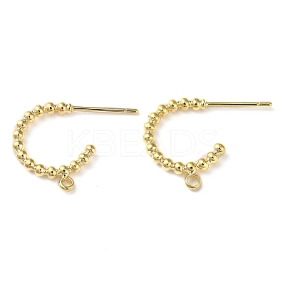 Brass Ring Stud Earring Findings KK-F862-01G-1