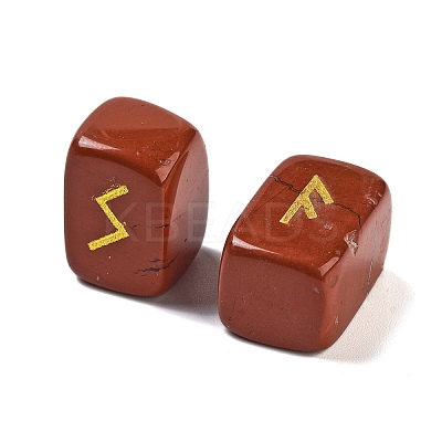 Rectangle Natural Red Jasper Rune Stones G-Z059-01M-1