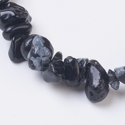 Natural Snowflake Obsidian Stretch Bracelets BJEW-JB03681-10-1