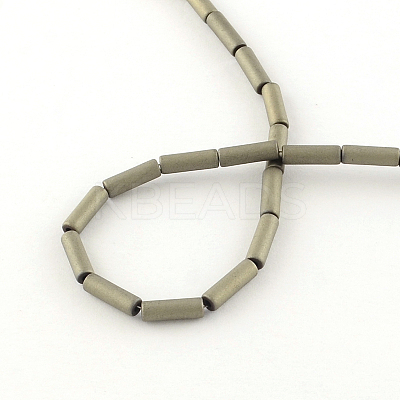 Tube Electroplate Non-magnetic Synthetic Hematite Bead Strands G-S203-22G-1
