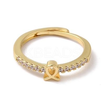 Rack Plating Brass Clear Cubic Zirconia Constellation Adjustable Rings for Women RJEW-S407-08G-07-1