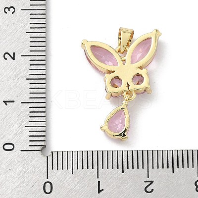 Brass Micro Pave Cubic Zirconia Pendants KK-H537-08G-1