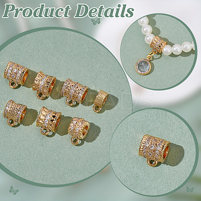 14Pcs 7 Styles Brass Tube Bails KK-AR0004-59-1
