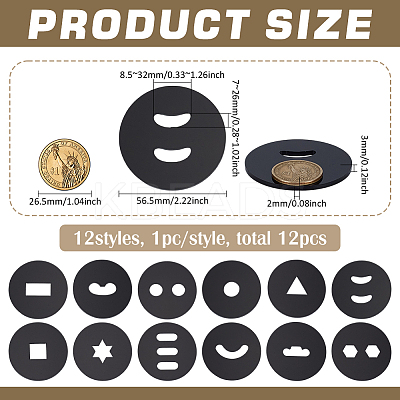 12Pcs Black Clay Acrylic Edge Template Set FIND-FG0004-80-1