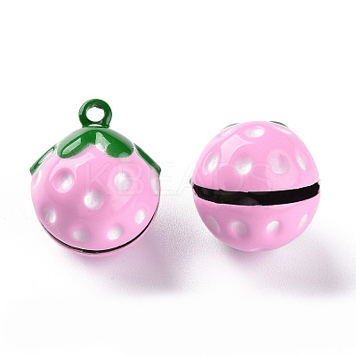 Baking Paint Brass Bell Pendants X-KKB-S002-012A-1