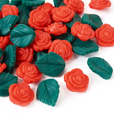 DIY Rose Flower Nursing Necklaces Making Kit for Kids Chewing Teething DIY-TA0006-35-1