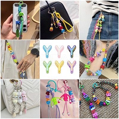 20Pcs UV Plating Opaque Acrylic European Beads OACR-TADJ0001-16Y-1